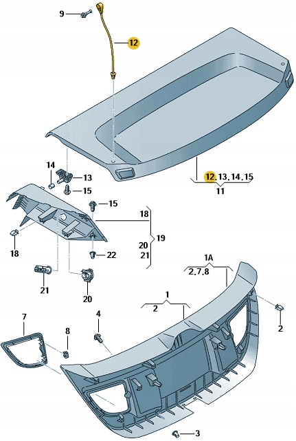 SZNUREK LINKA PÓŁKI BAGAŻNIKA SEAT LEON II Stan opakowania oryginalne