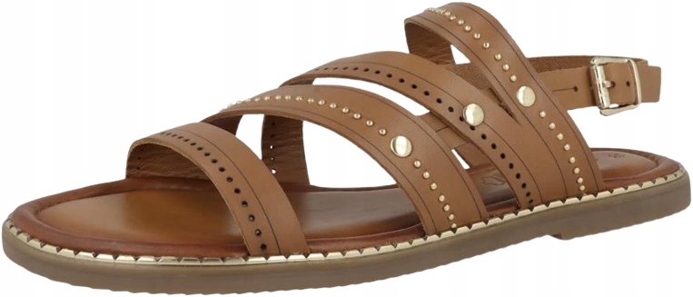 S.oliver Dámské Hnědé Kožené Sandály Zdobené 38 J0A