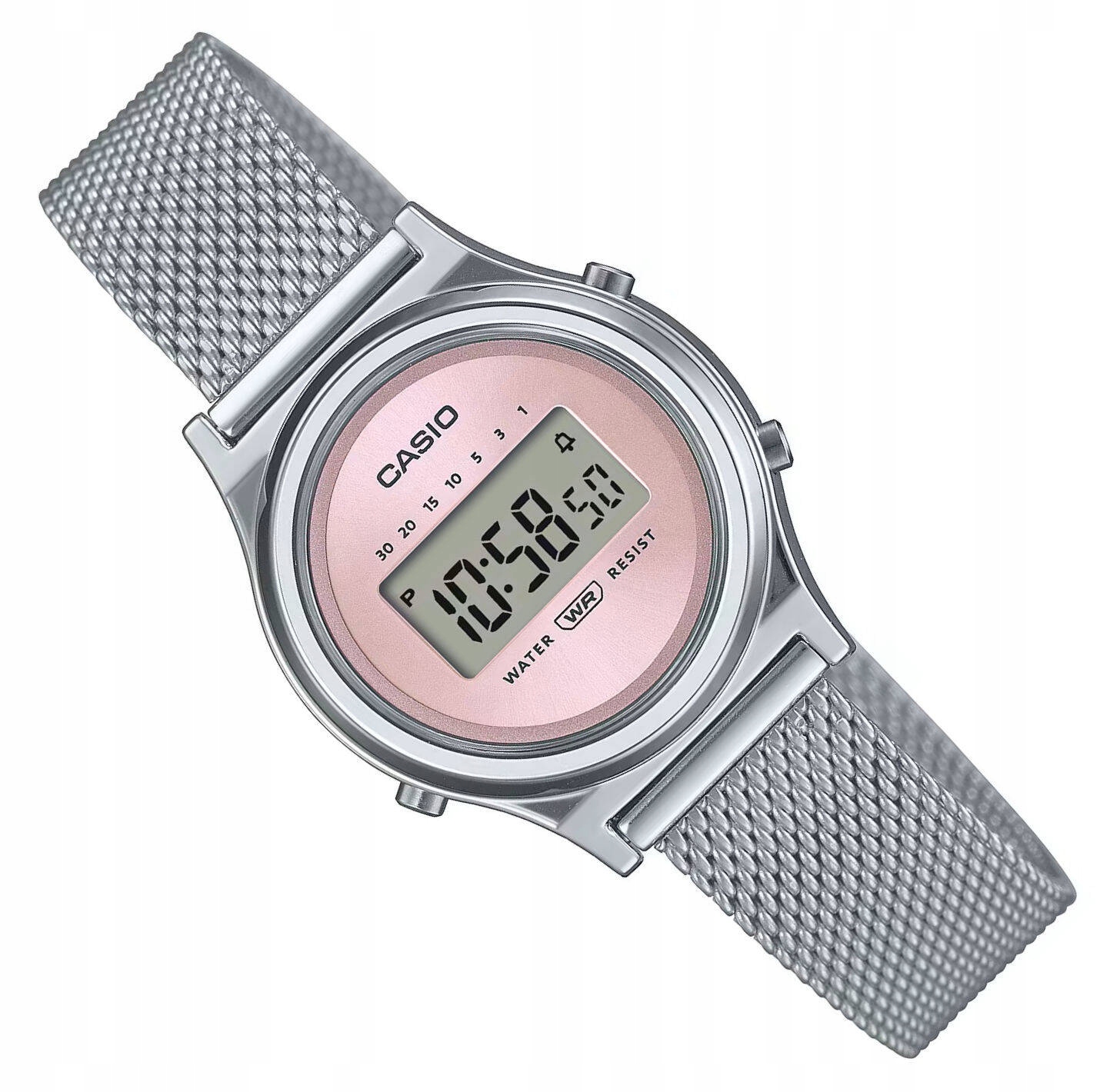 Malé Dámské Kulatý Stříbrné Hodinky Casio Retro LA700WEM-4AEF Stoper