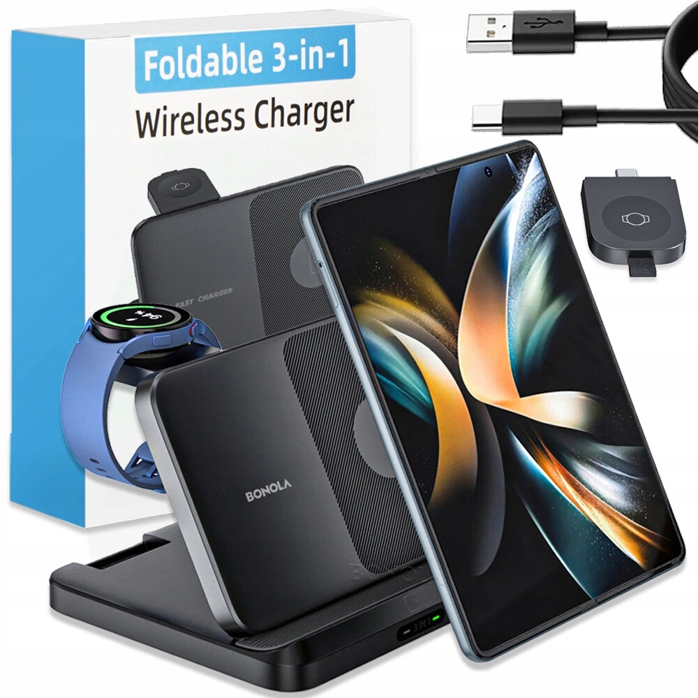 Bezdrátová nabíječka Qi pro Galaxy Z Flip Fold Galaxy Watch Buds 3v1 15W