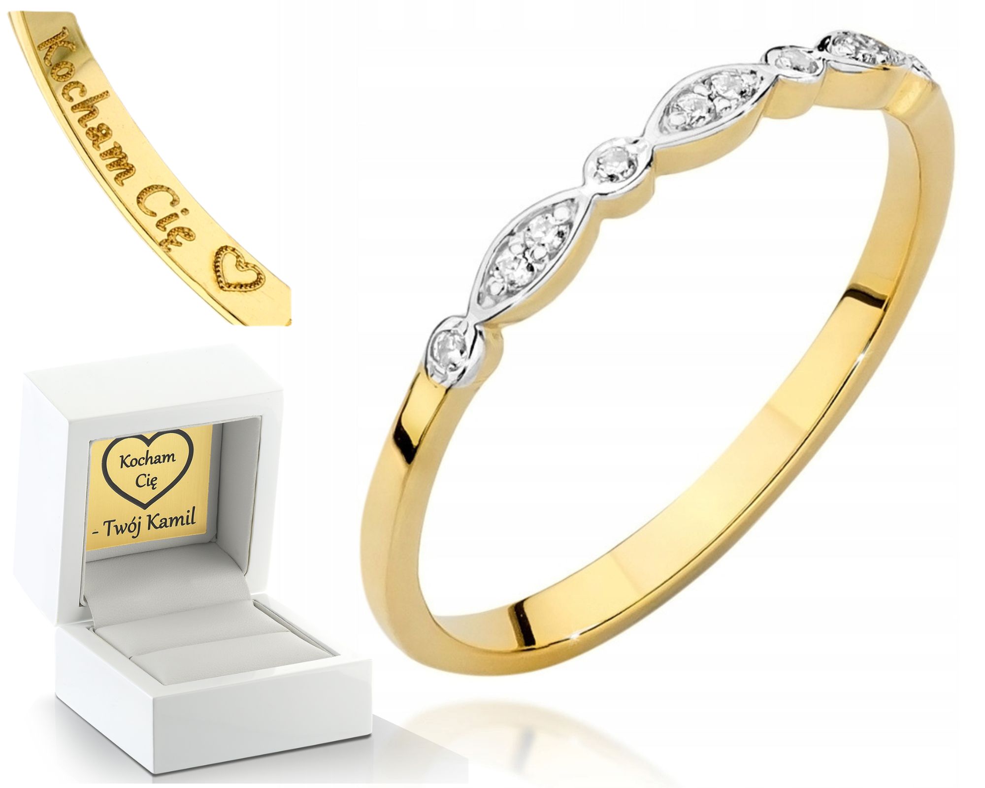 Zlatý Prstýnek S Brilianty Gravírování 585 Obchod