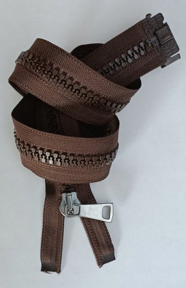 Zamek błyskawiczny kostkowy brązowy Gruby 55 cm