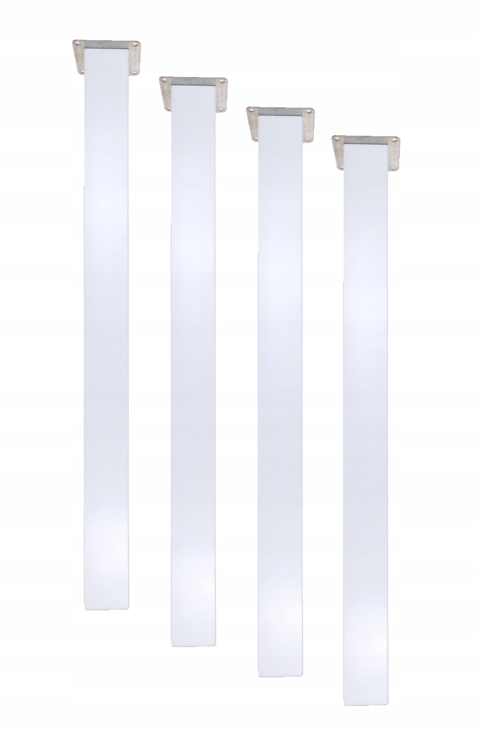 Drevená noha na stôl štvorcová 5x5 cm biely lak 72 cm sada upevnenia