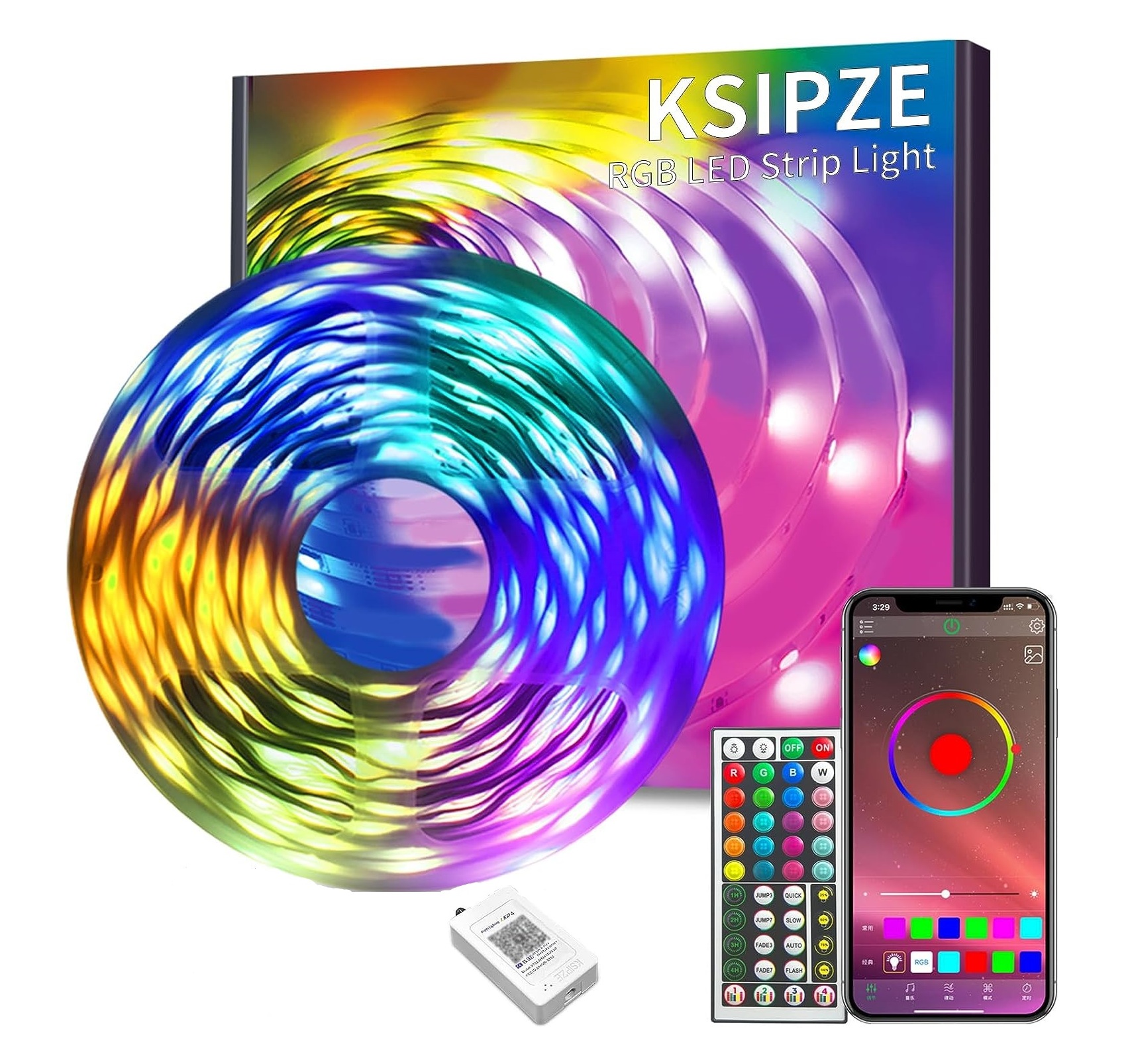 Led pásek 30M Rgb Bluetooth Mobilní Aplikace Dálkový Ovladač Hudba Set