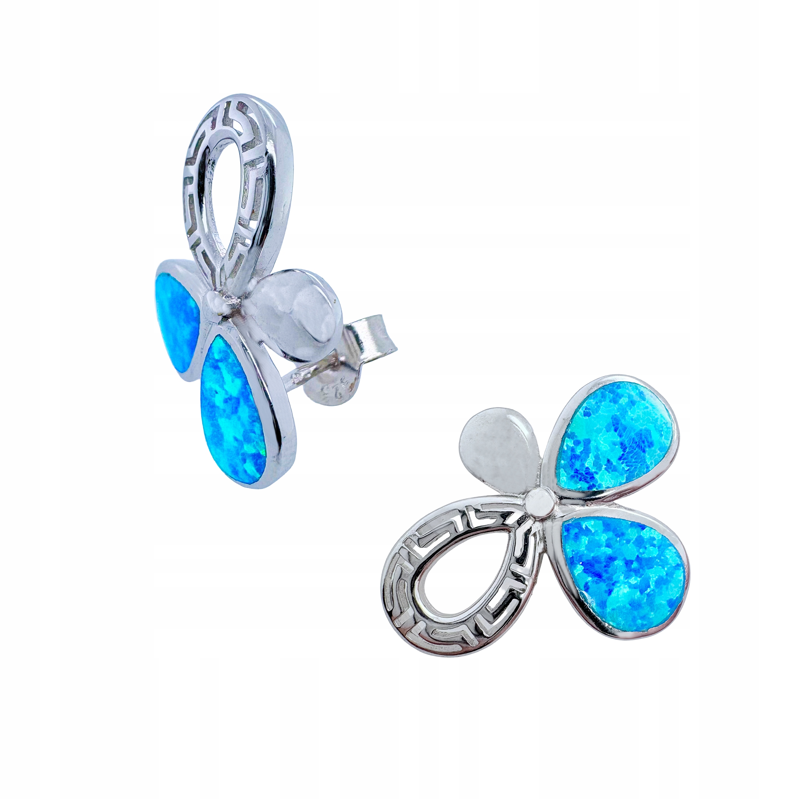 Stříbrné Náušnice S Přírodním Opálem, Tyčinky, Ryzost 925, Dárek