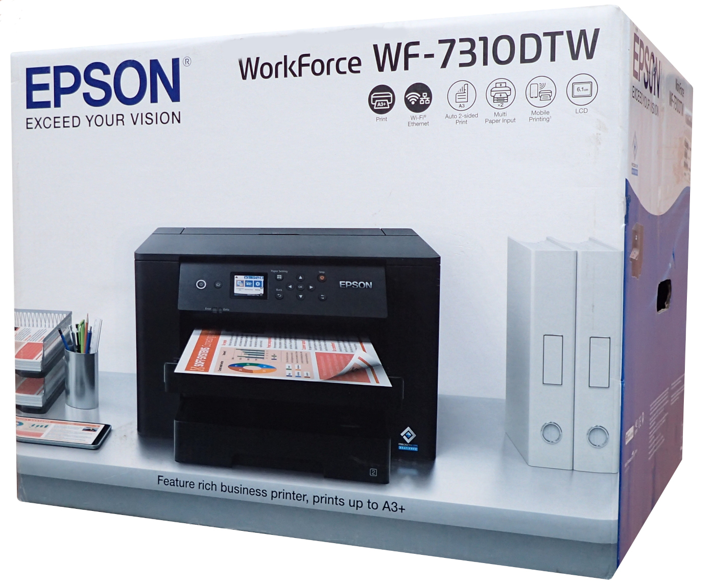 Inkoustová tiskárna A3/A3+ Epson WF-7310DTW WorkForce 2 zásuvky WiFi