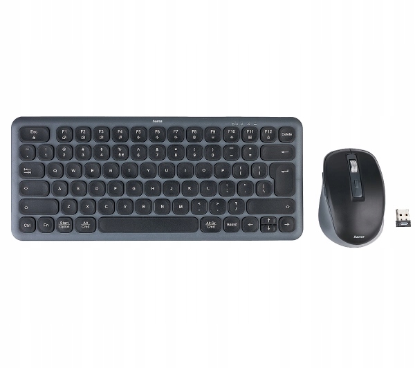 Zestaw mysz i klawiatura bezprzewodowa Hama WKM-500 Czarno-Szara
