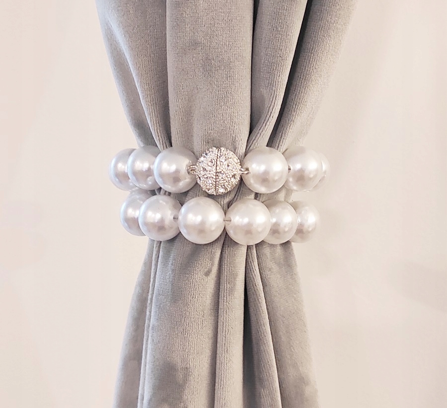 

Klamra Spinka Do Firan Zasłon Magnes Perła Biała