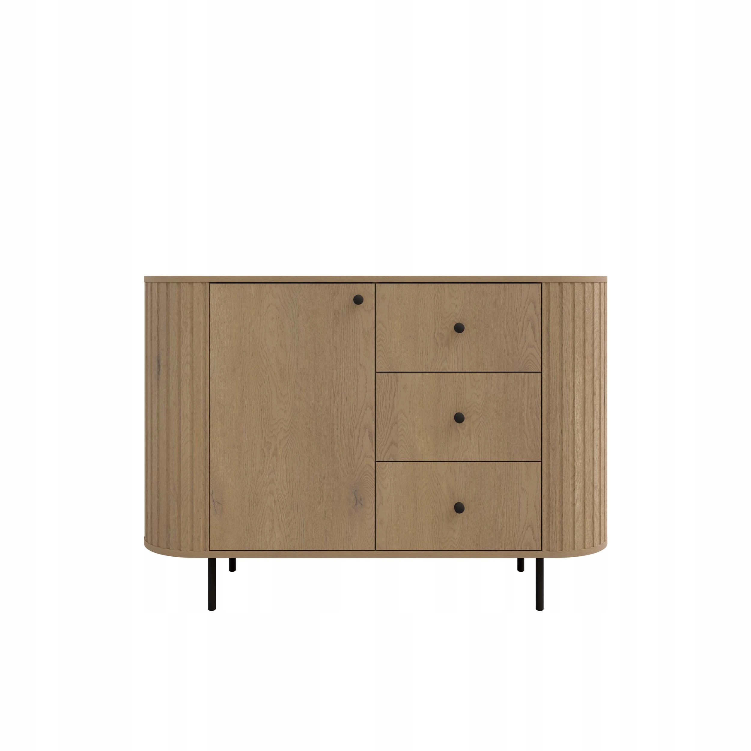 Komoda do obývacího pokoje s třemi zásuvkami a dveřmi Flana 813 1F3S Dub Cremona