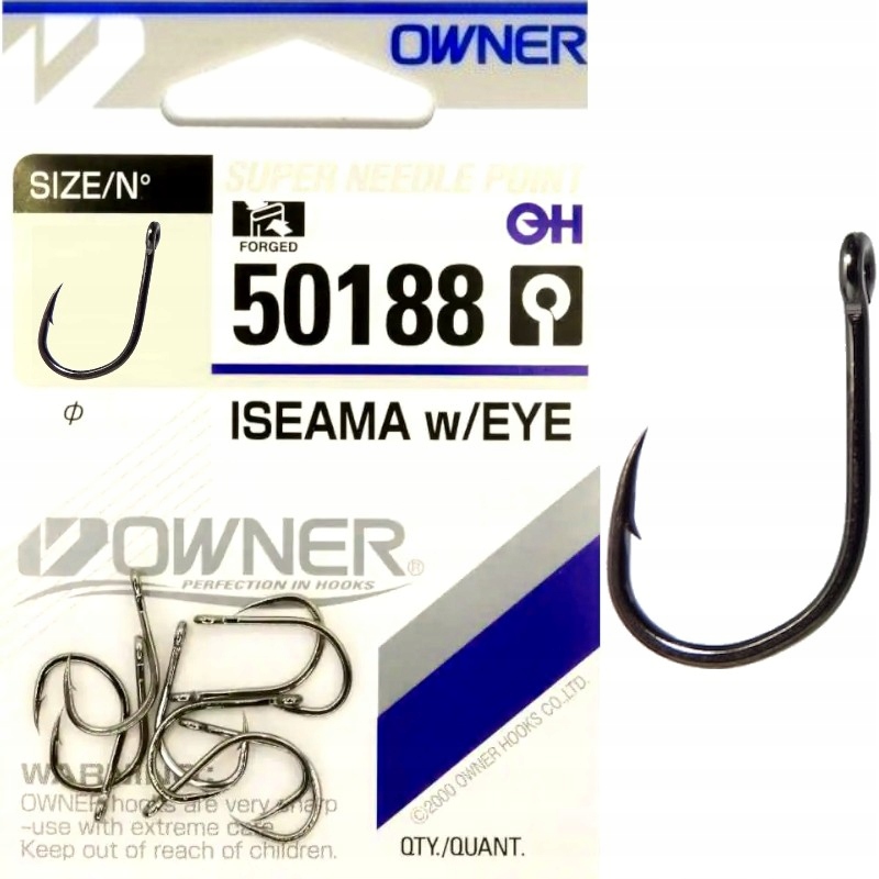 Haczyki Gruntowe Owner 50188 Iseama Nr 2 5szt. Z Oczkiem Zadziorem Ostre