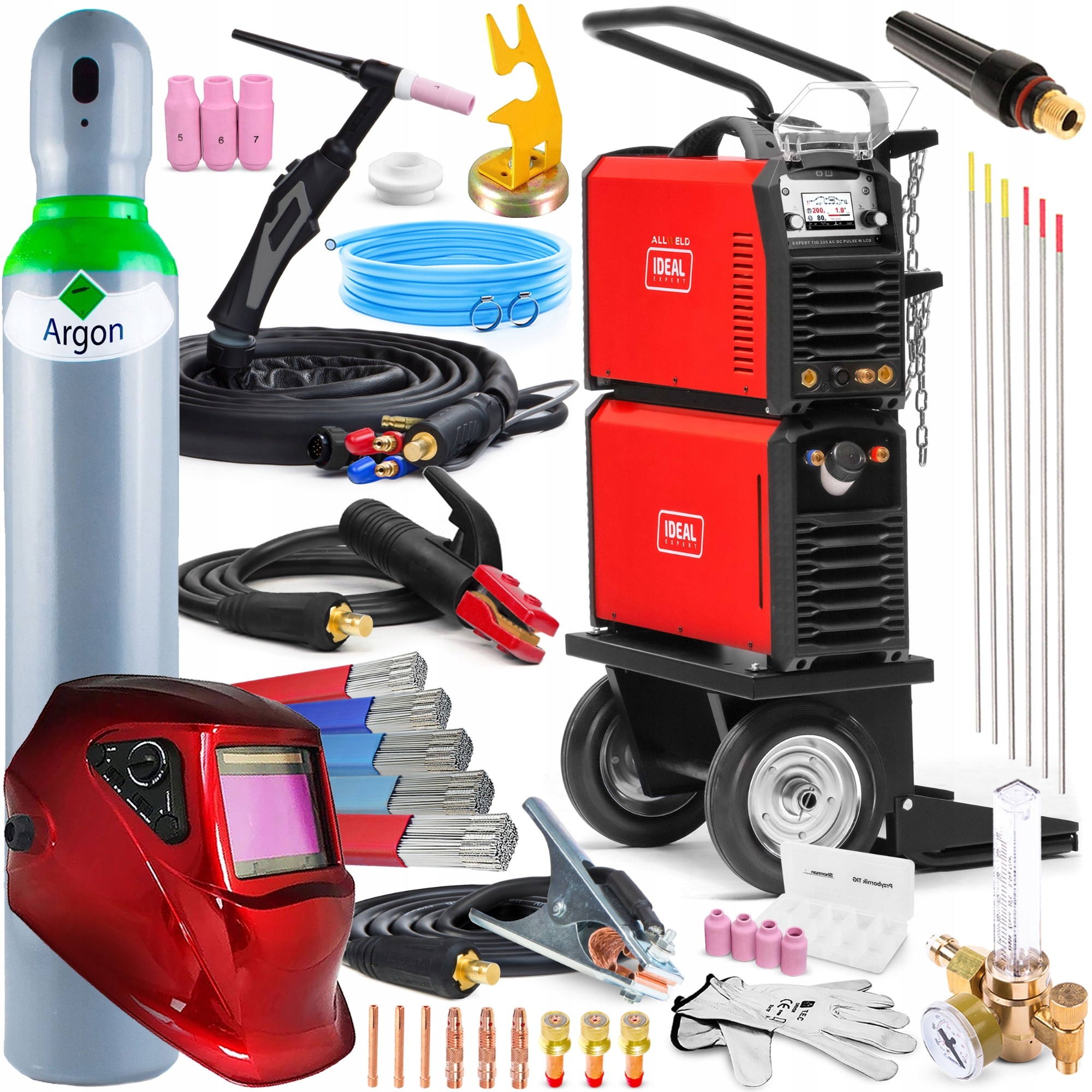 Poloautomatický Svařovací Stroj Ideal Expert Tig 220 Ac/dc Puls LCD 230V 220A Hf 4M