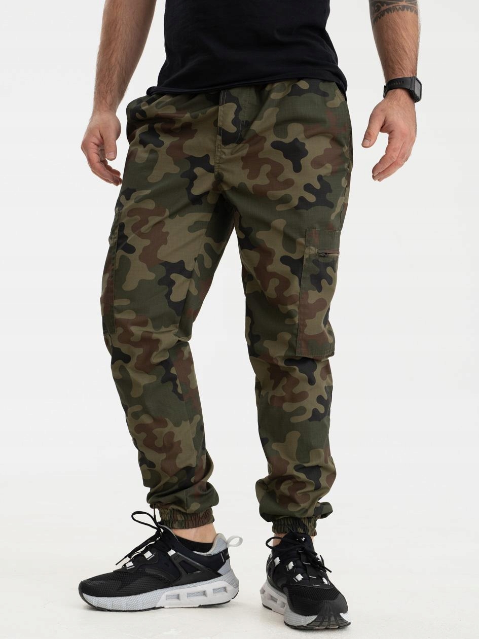 SPODNIE BOJÓWKI JOGGER MATERIAŁOWE Jigga Wear Cargo Ripstop CAMO MORO M Rozmiar M