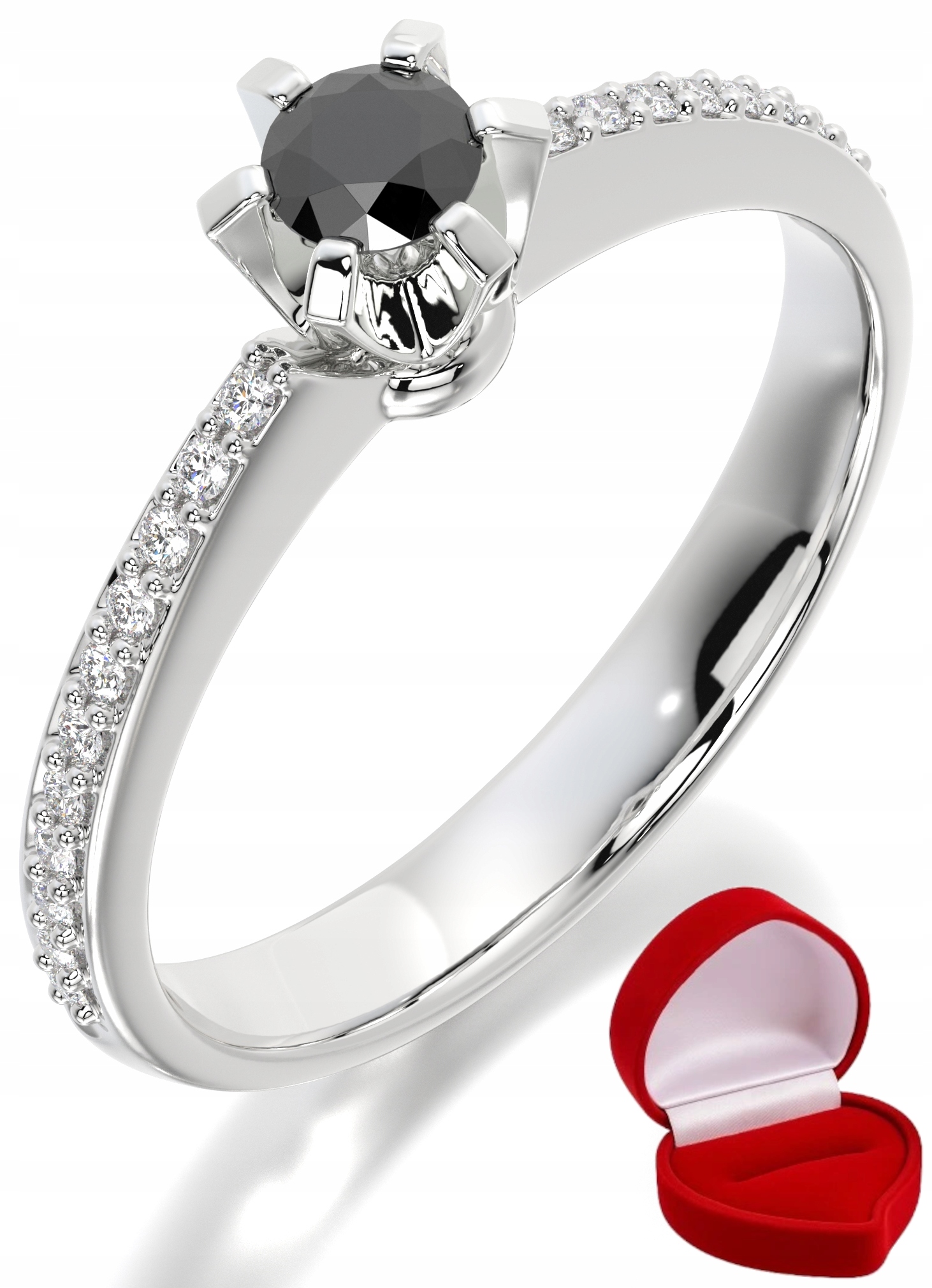 Zlatý Prstýnek 585 14k Brylant Č. 0,14 ct Bílé Zlato R12