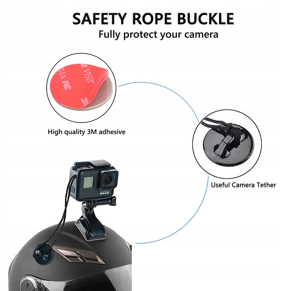 Zestaw Mocowań Kasku Do Kamery Sportowej GoPro Z Ramieniem YHTSPORT — miniatura 4