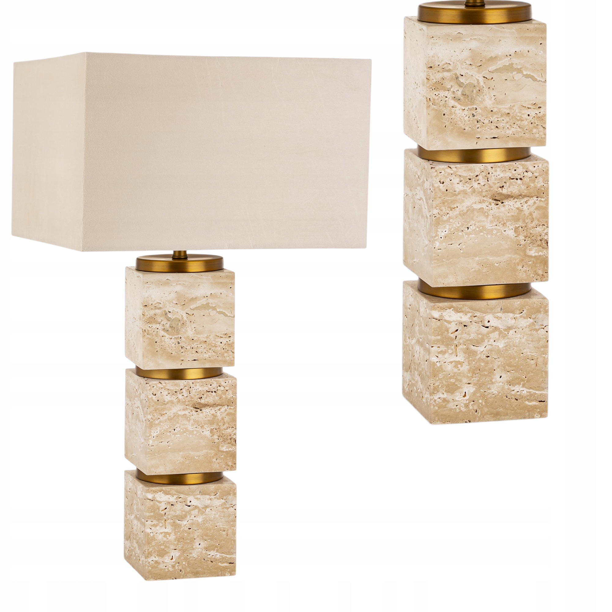 Lampa Z Kloszem Lampka Trawertyn Stylowa Beżowa 70 CM