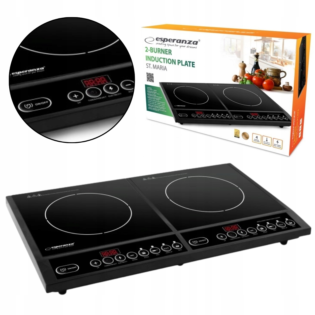 Kuchenka płyta indukcyjna Esperanza St.Maria EKH008 dwupalnikowa przenośna