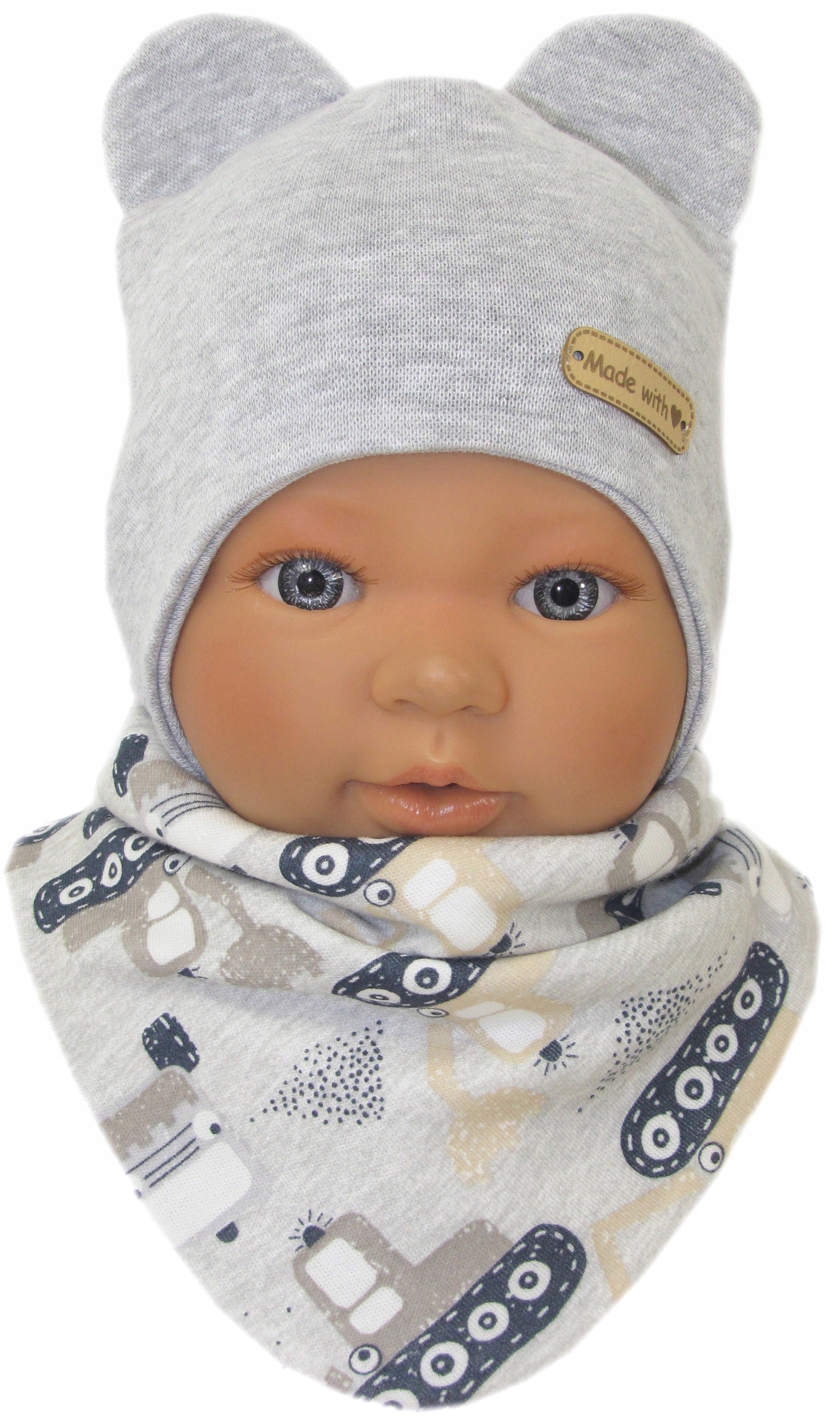 

Komplet Czapka Apaszka 34-36cm Szary Melanż