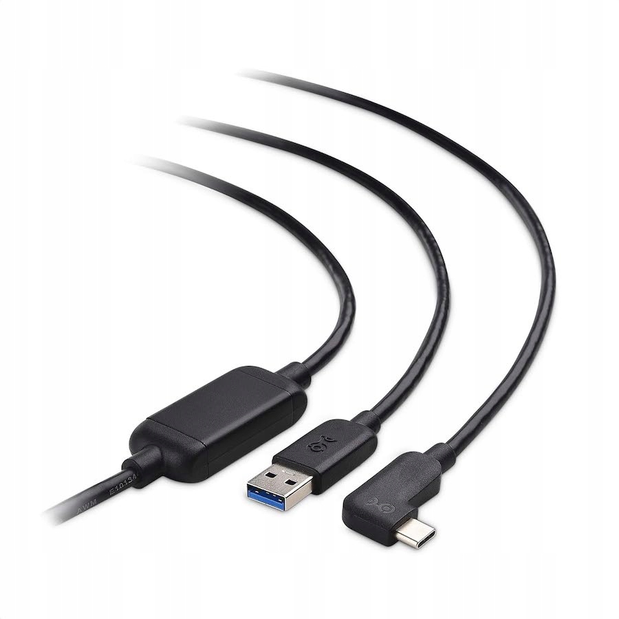 Kabel kątowy USB-C - USB 3.0 USB-A 5 Gb Aktywny Gogle Oculus Quest 2 VR 5m