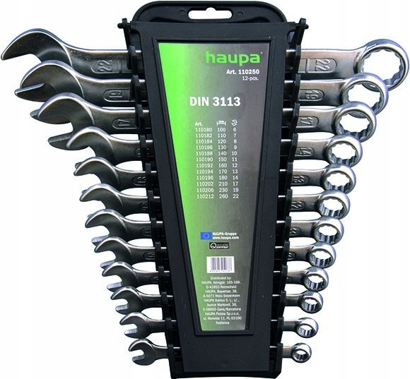 Zestaw kluczy płasko-oczkowych 110250 Haupa