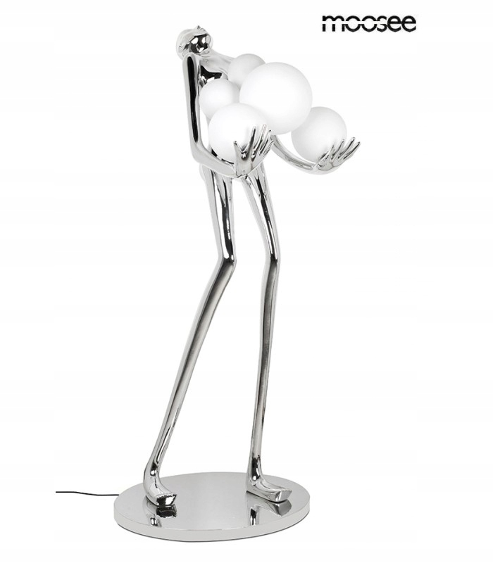 Lampa podłogowa MOOSEE Human Silver Premium w chromowanym wykończeniu