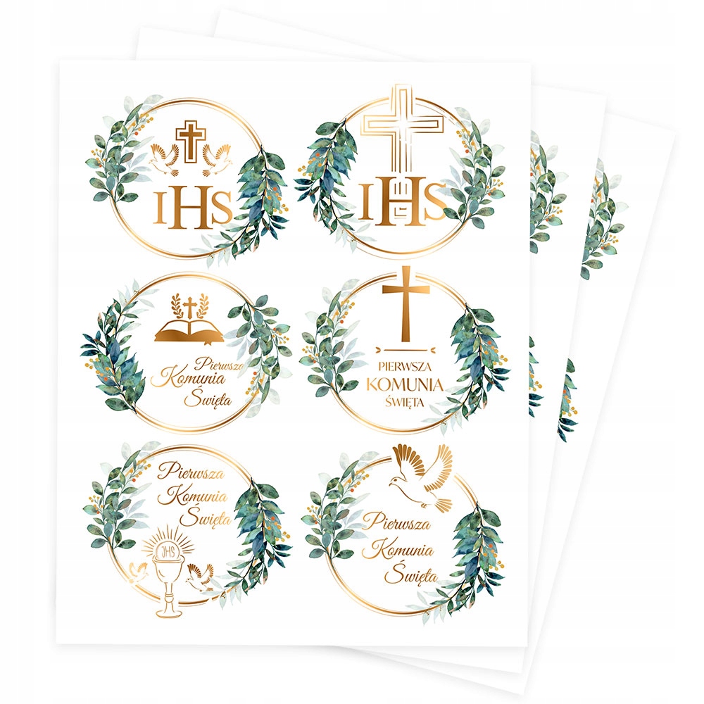 Naklejki Na Pudełka Zaproszenia Komunijne Komunia Święta Dekoracje Ozdoby