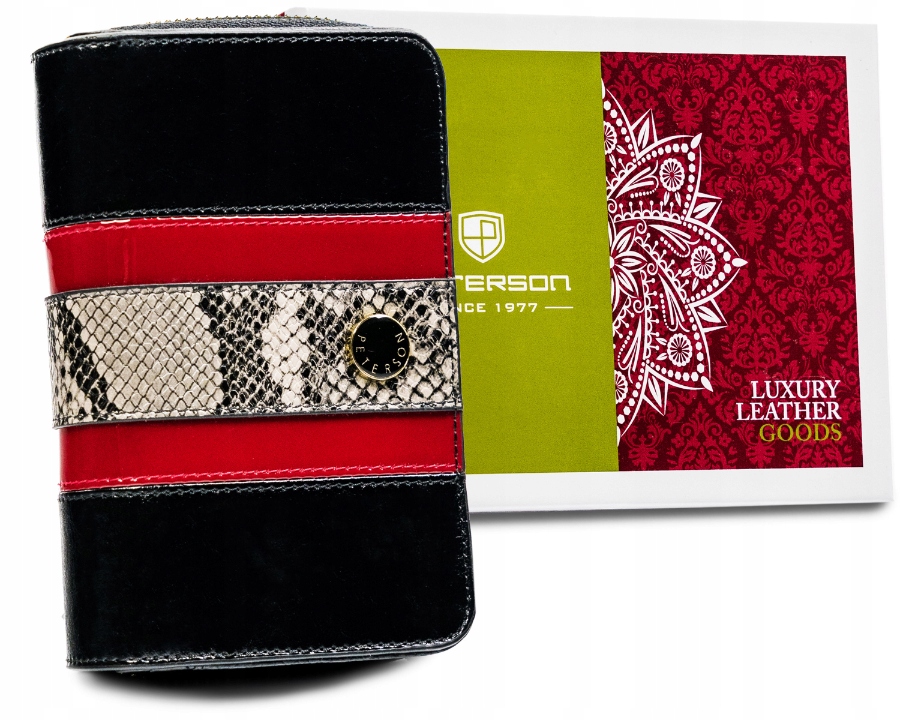 Dámská kožená peněženka Peterson, moderní hadí vzor (snake), Rfid, pravá kůže