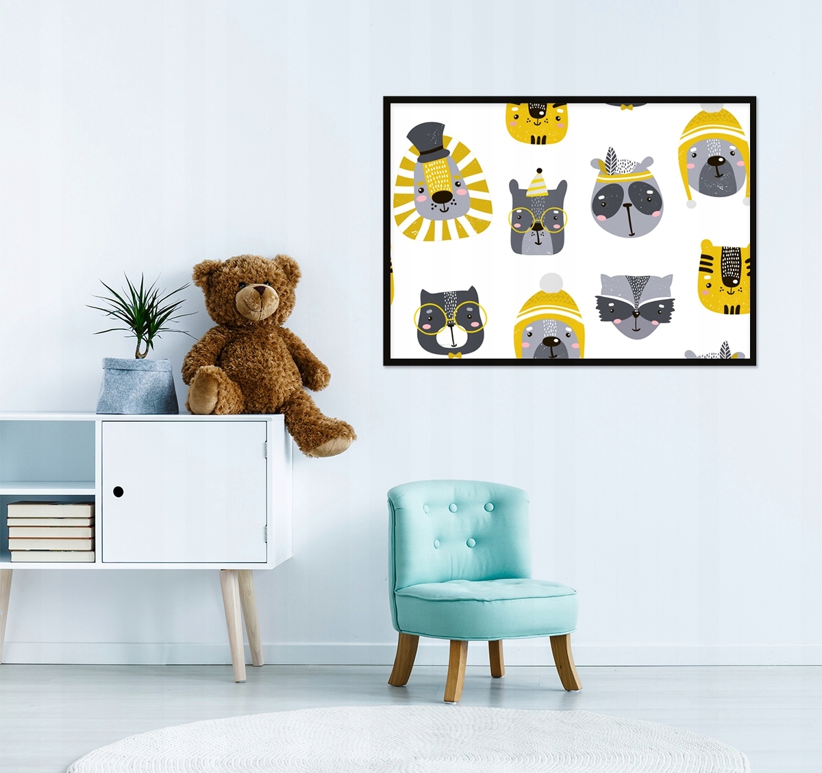 OBRAZ PLAKAT W RAMIE 33x43 cm Zwierzaki PD232 Marka bez marki