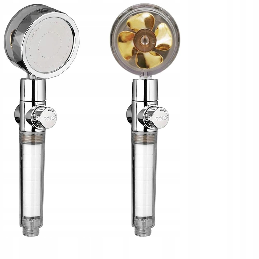 SŁUCHAWKA PRYSZNICOWA Z TURBINĄ WENTYLATOREM 360 Kolor chrom