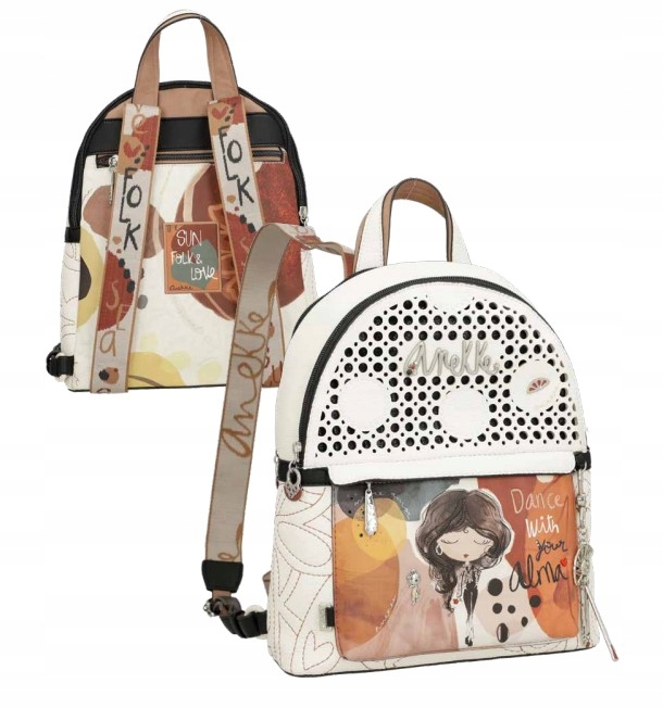 Batoh Backpak Stylový Pro Ženu Anekke Alma Světlý Ažurový