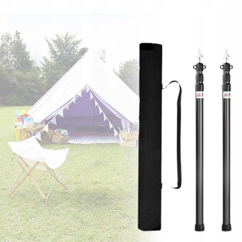 235 CM ALUMINIOWY TELESKOPOWY STELAŻ DO NAMIOTU 2 SZT CZARNY Marka Bedee