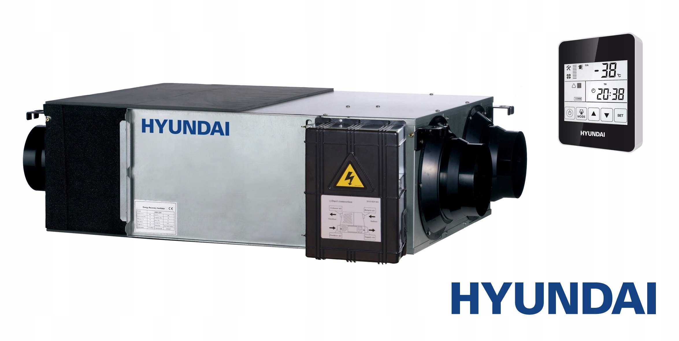 Rekuperator 1300 m3/h centrala wentylacyjna Hyundai HRS-1300 sterownik