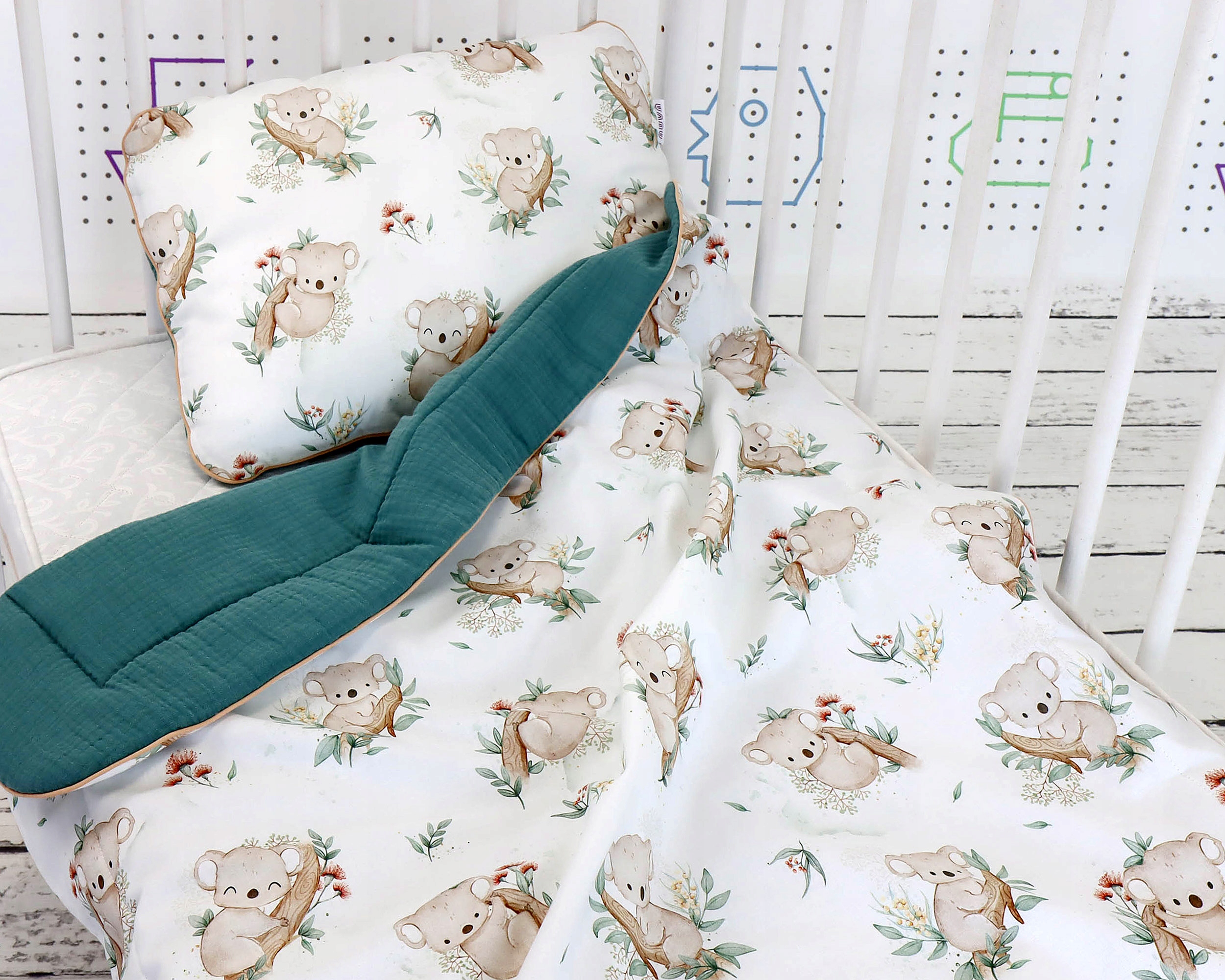 Kocyk Bawełna i Muślin Koala Biel Marka inna marka