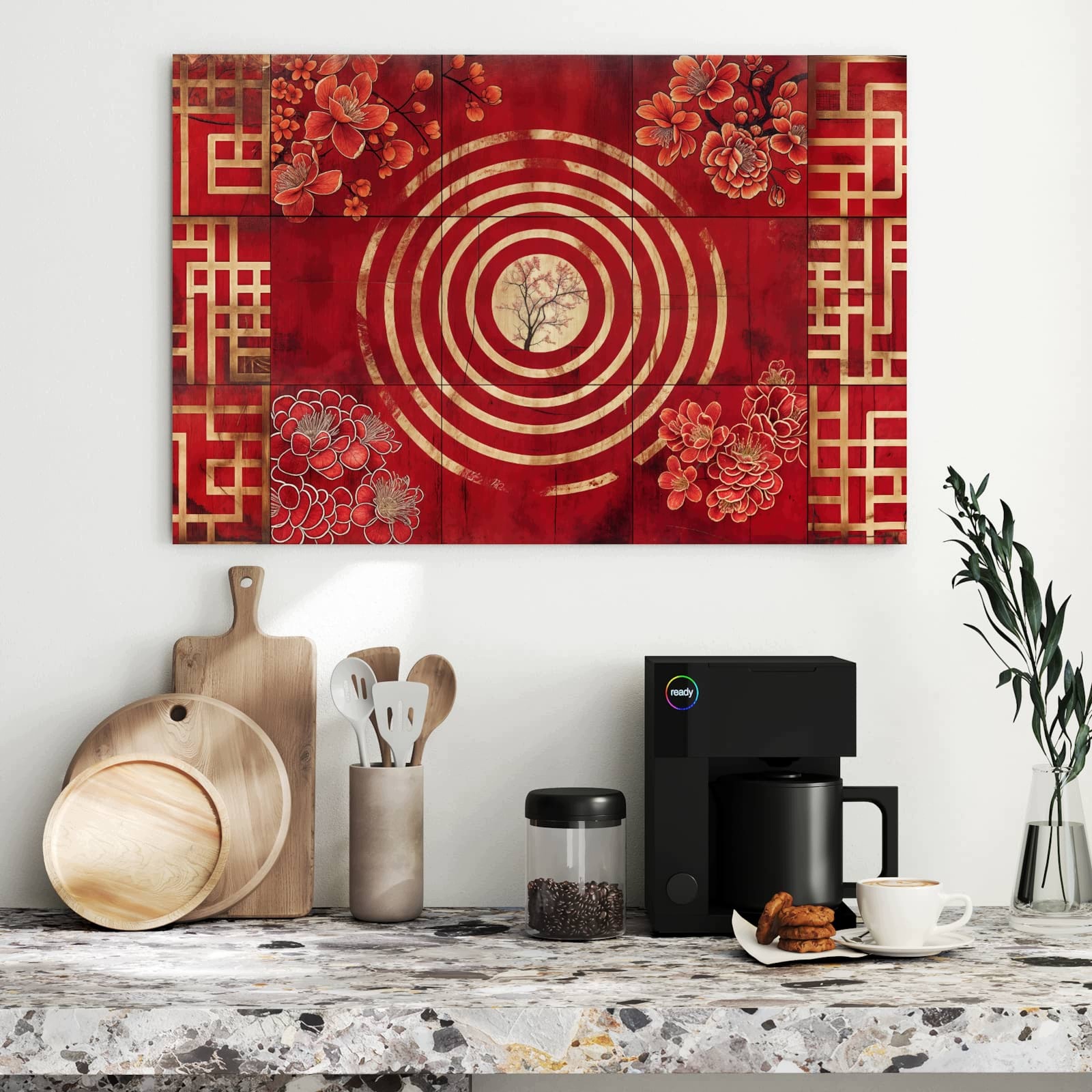 Magnetická tabule Vzor květinový Kolečka 90 × 60 cm
