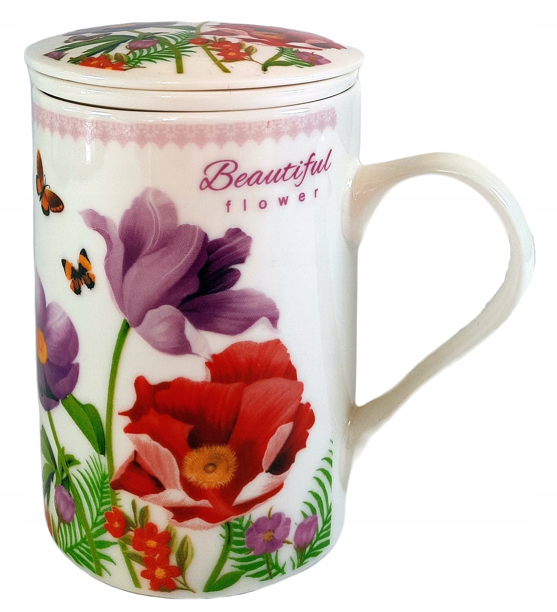 

Kubek Z Zaparzaczem Do Herbaty Ziół 320ML Kwiaty