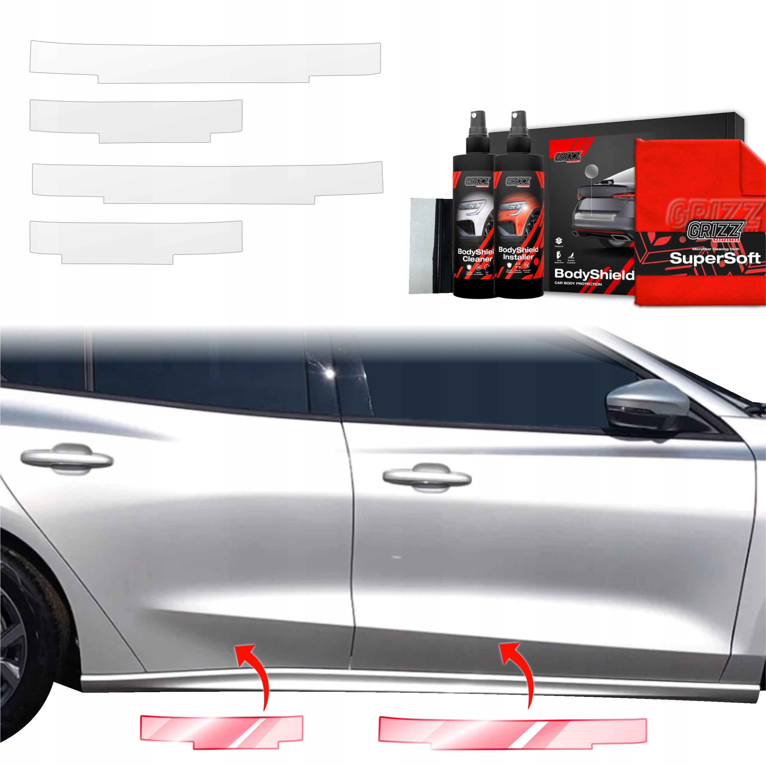 4v1 Ppf prahová Fólie pro Ford Focus ST-Line X Hatchback Facelift 2021-2025