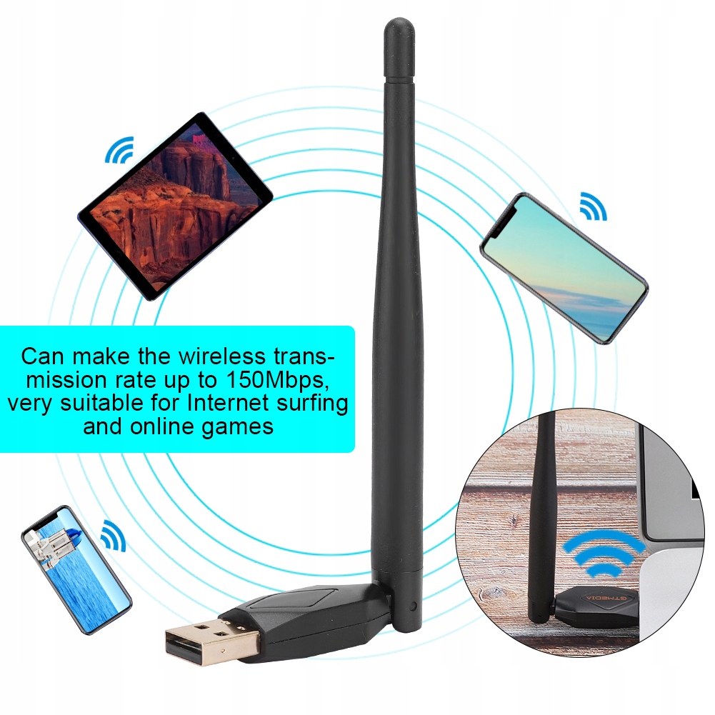 MT7601 SIECIOWA Adapter Wi-Fi DVB-S2 PLUS USB Stan opakowania oryginalne