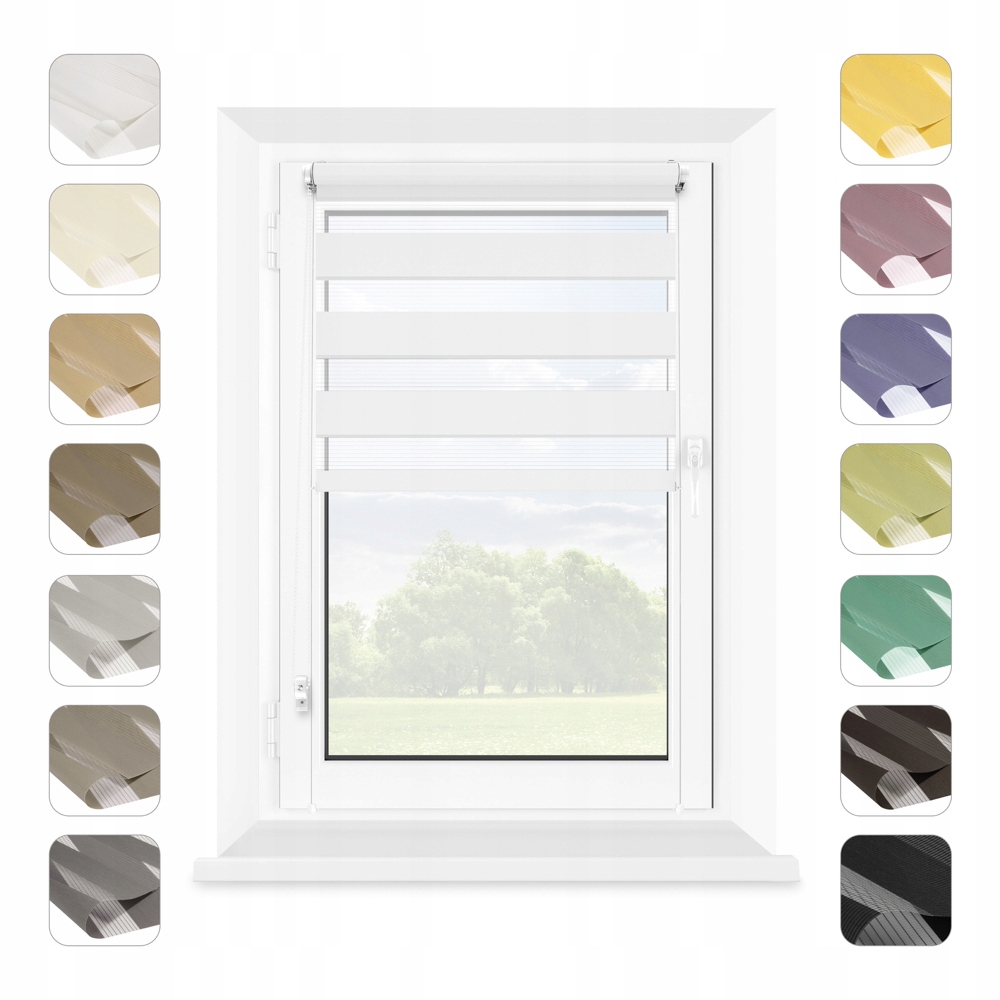 ROLETA NOC DZIEŃ 48,5X140CM WYMIAR BIAŁY Kolor biały