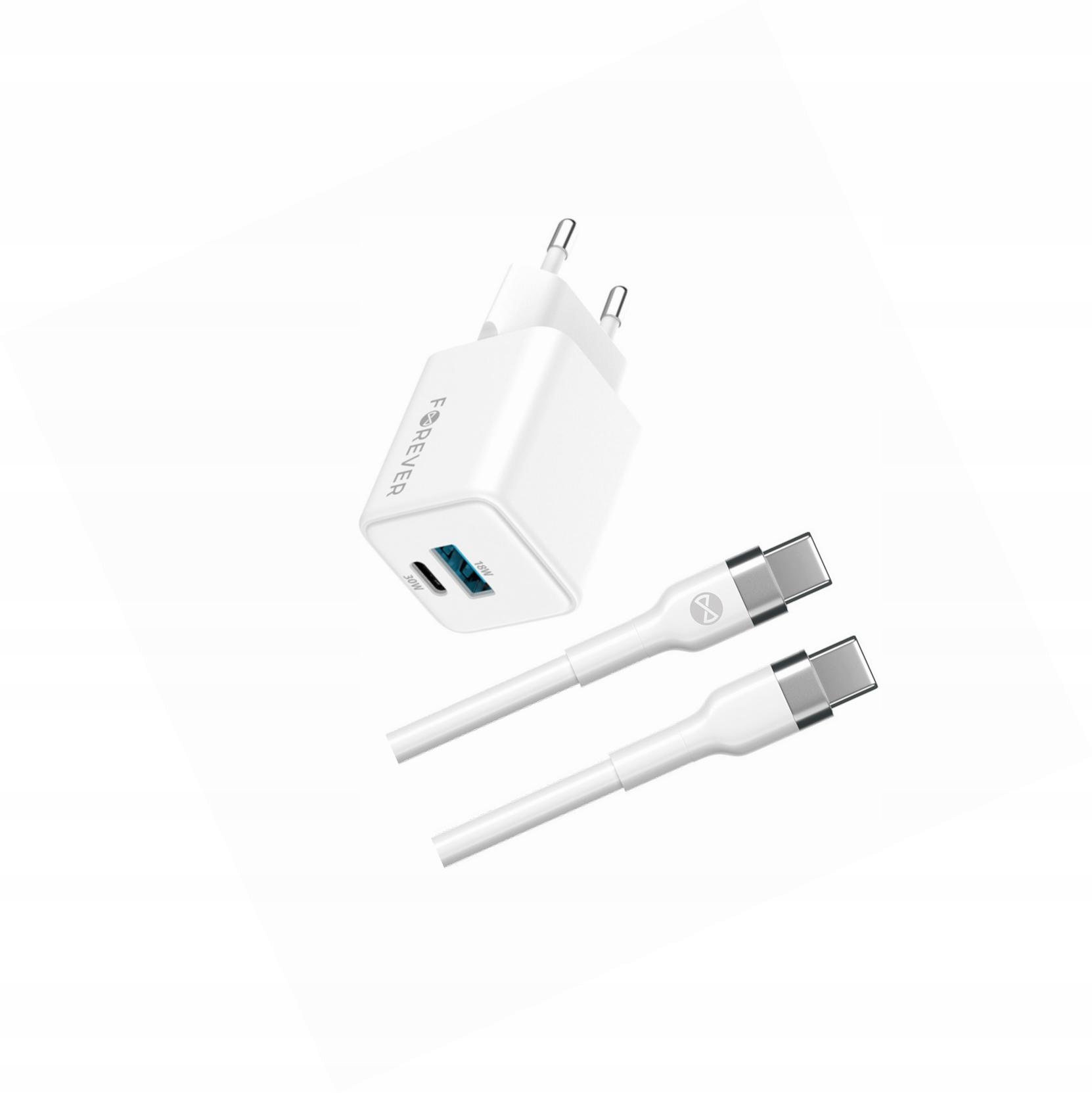 Szybka ładowarka GaN 30W 2 wejścia Usb i Usb-c z kablem do Realme 9i 5G