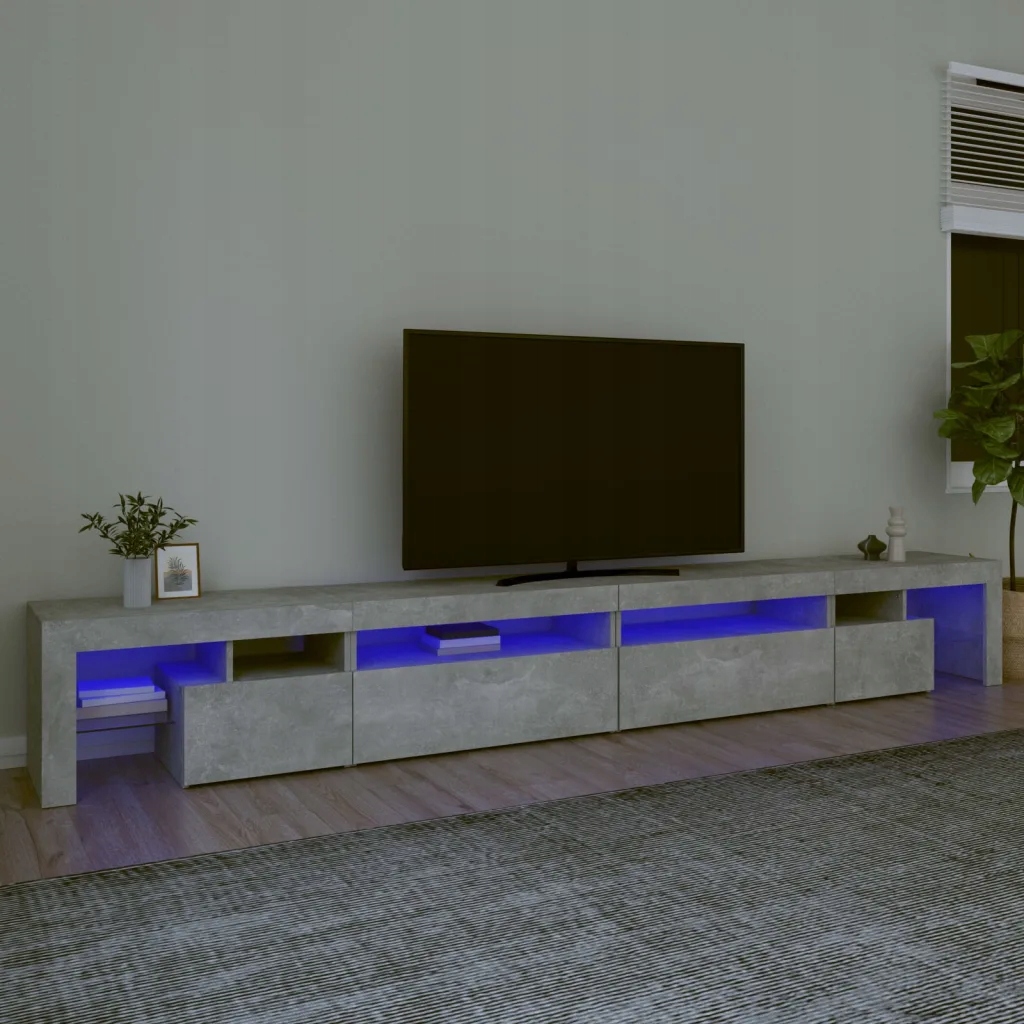 Petrashop Tv skříňka s Led osvětlením betonově šedá 290x36,5x40 cm Šedá 31