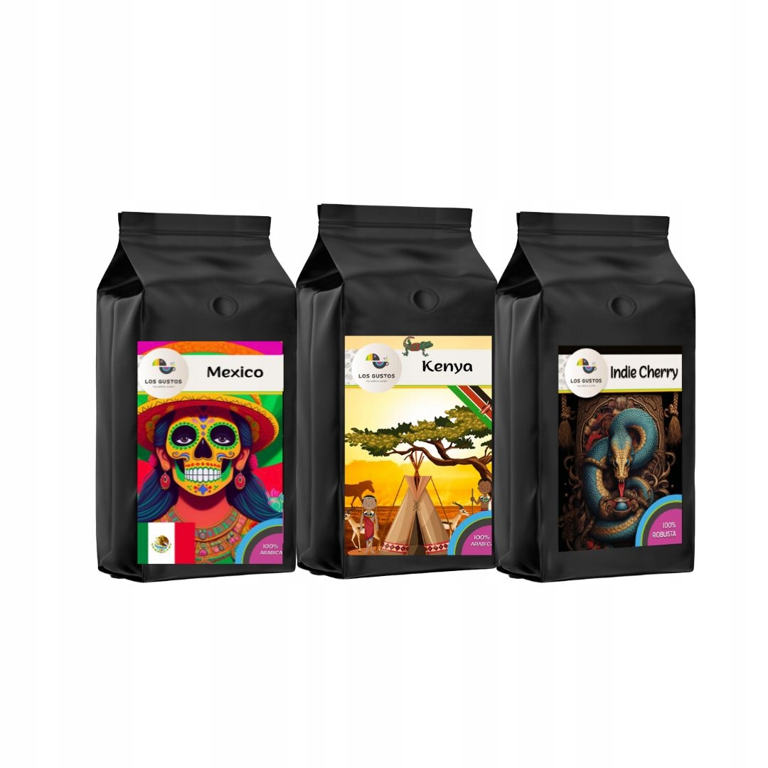 Levně Káva zrnková Sada 3x250g Čerstvě Pražená Los Gustos