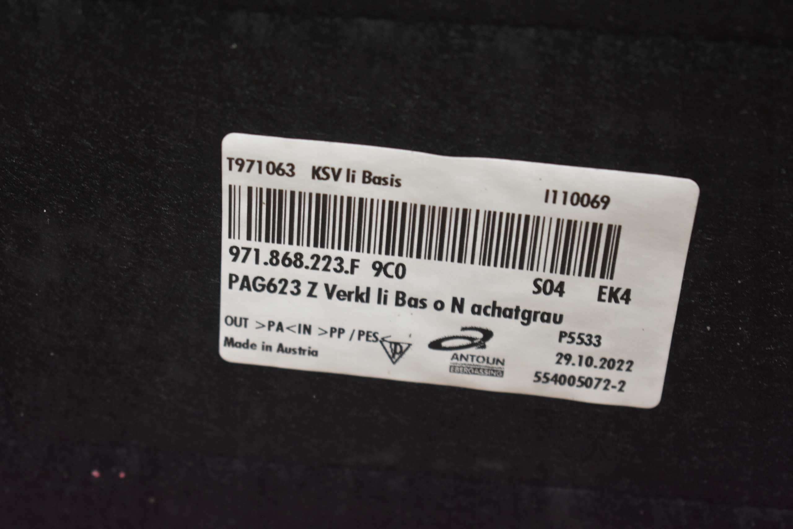IDEALNY boot upholstery left PORSCHE PANAMERA 971 ACHATGRAU 1