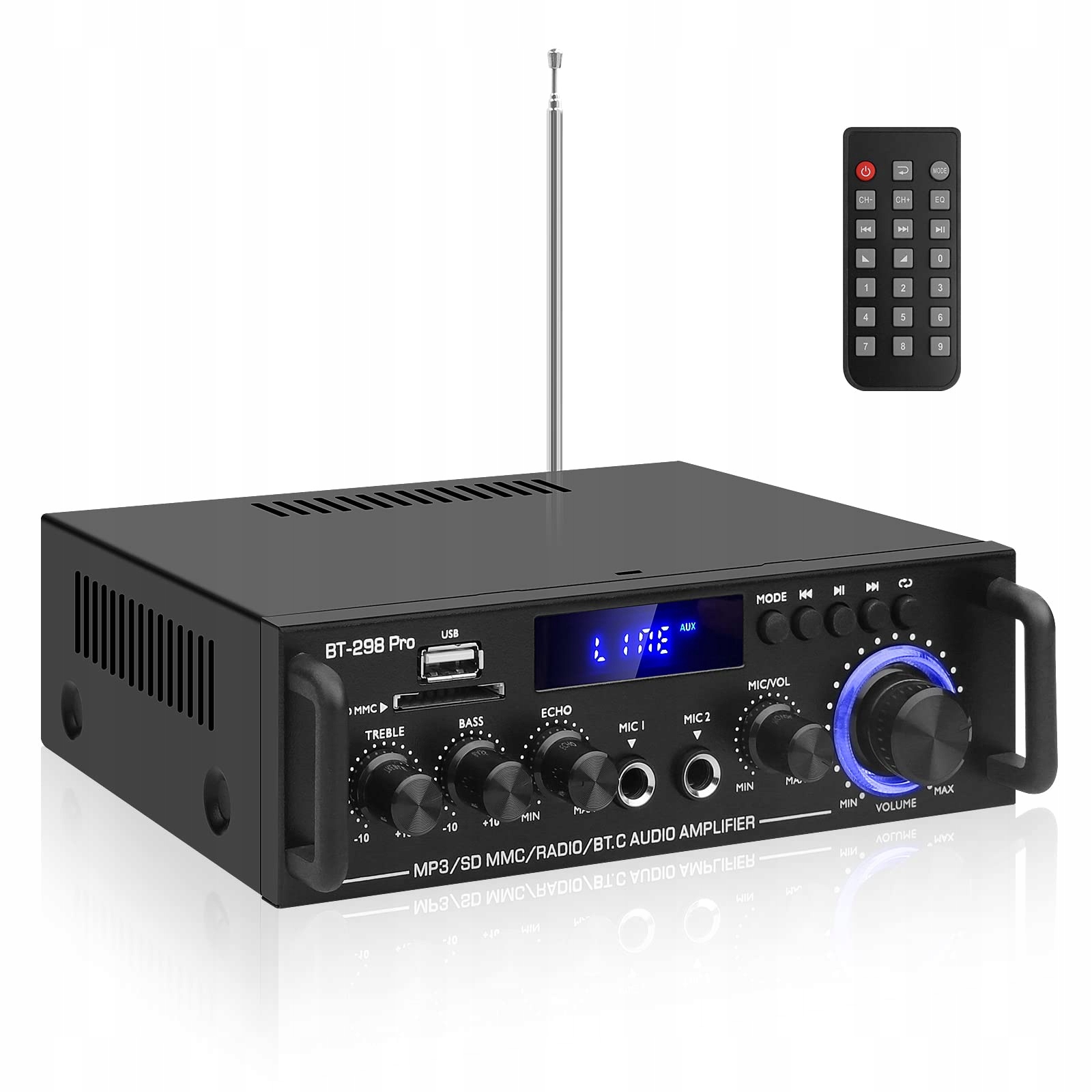 Receiver Zesilovač Hifi Stereo Bluetooth Rádio Digitální Zesilovač Výkonu
