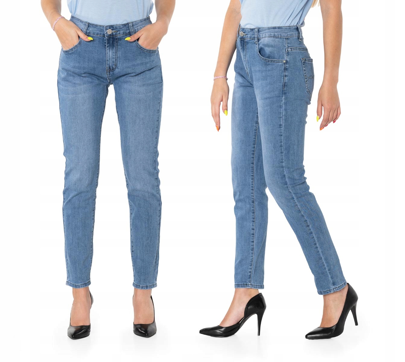 

Jasne Spodnie Jeansy Damskie Streczem 8313-2 94 cm