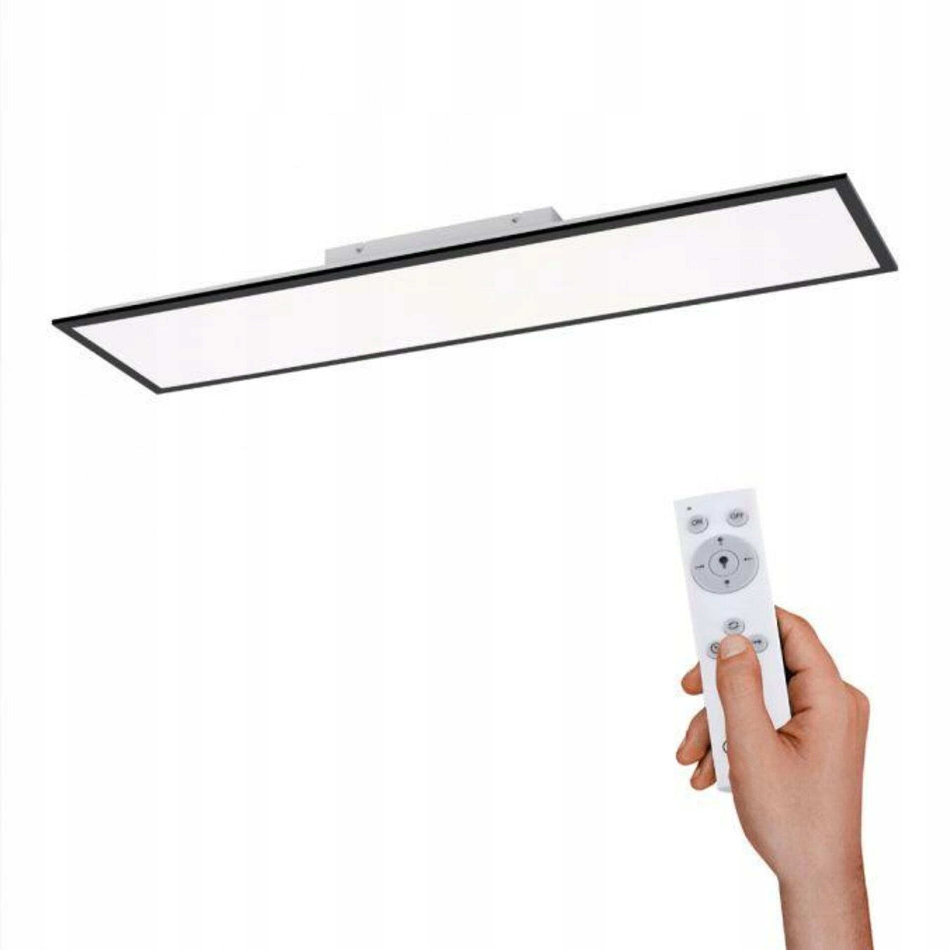 Led stropné svietidlo hranaté čierne 37W, stmievateľné 2700-5000K, diaľkové ovl