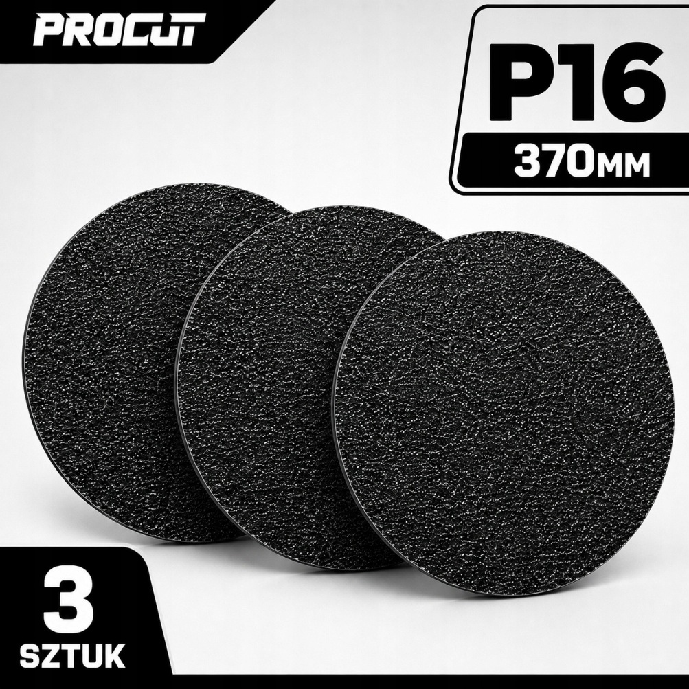 3x Krążek ścierny na rzepy Procut P16 370 mm do styropianu