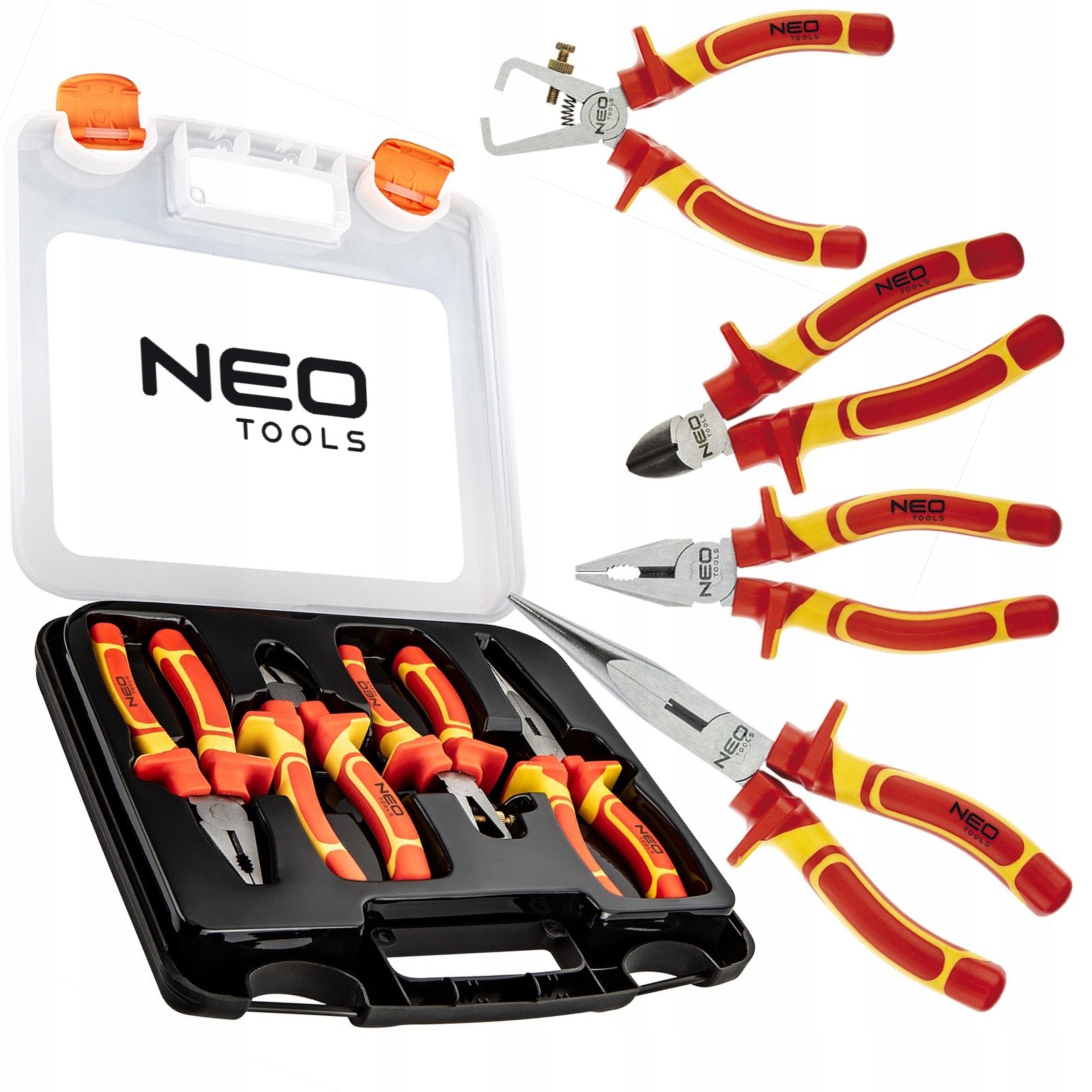 Neo Tools Sada Kleští Pro Elektrikáře 1000V 4 kusy 160 mm Kufr 01-236