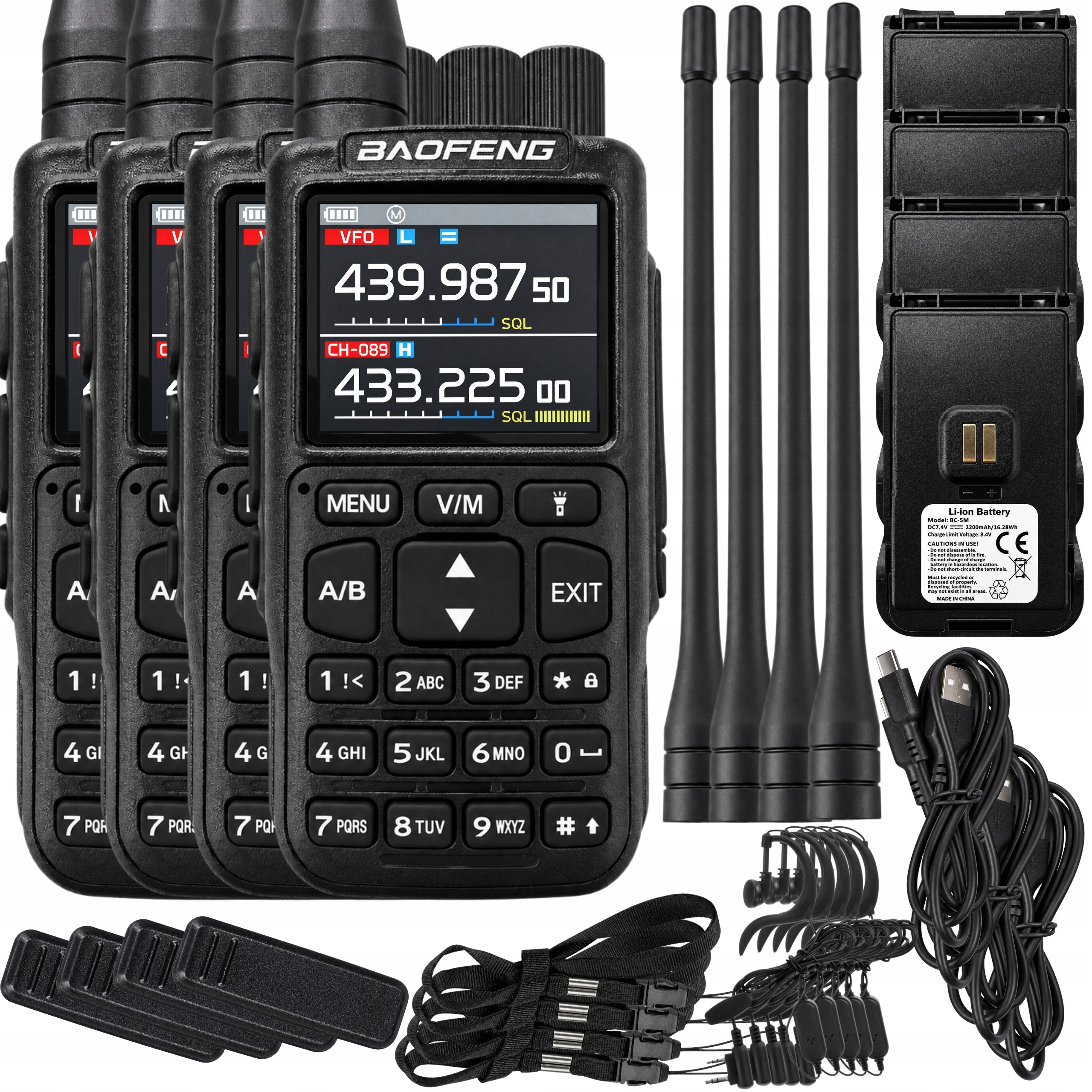 Vysílačka radiotelefon Baofeng Eu UV-5R Mini V2 Vhf Uhf Letecké Pásmo