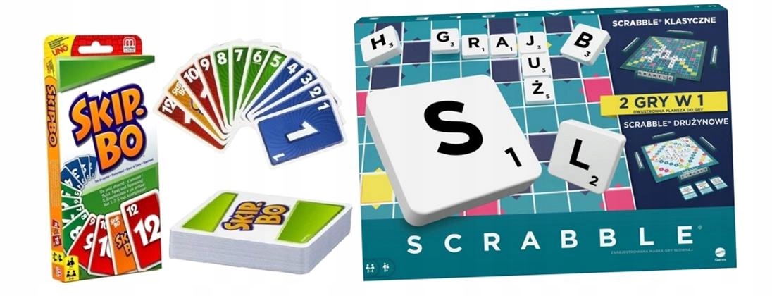 Pakiet: Scrabble Original/skip-bo