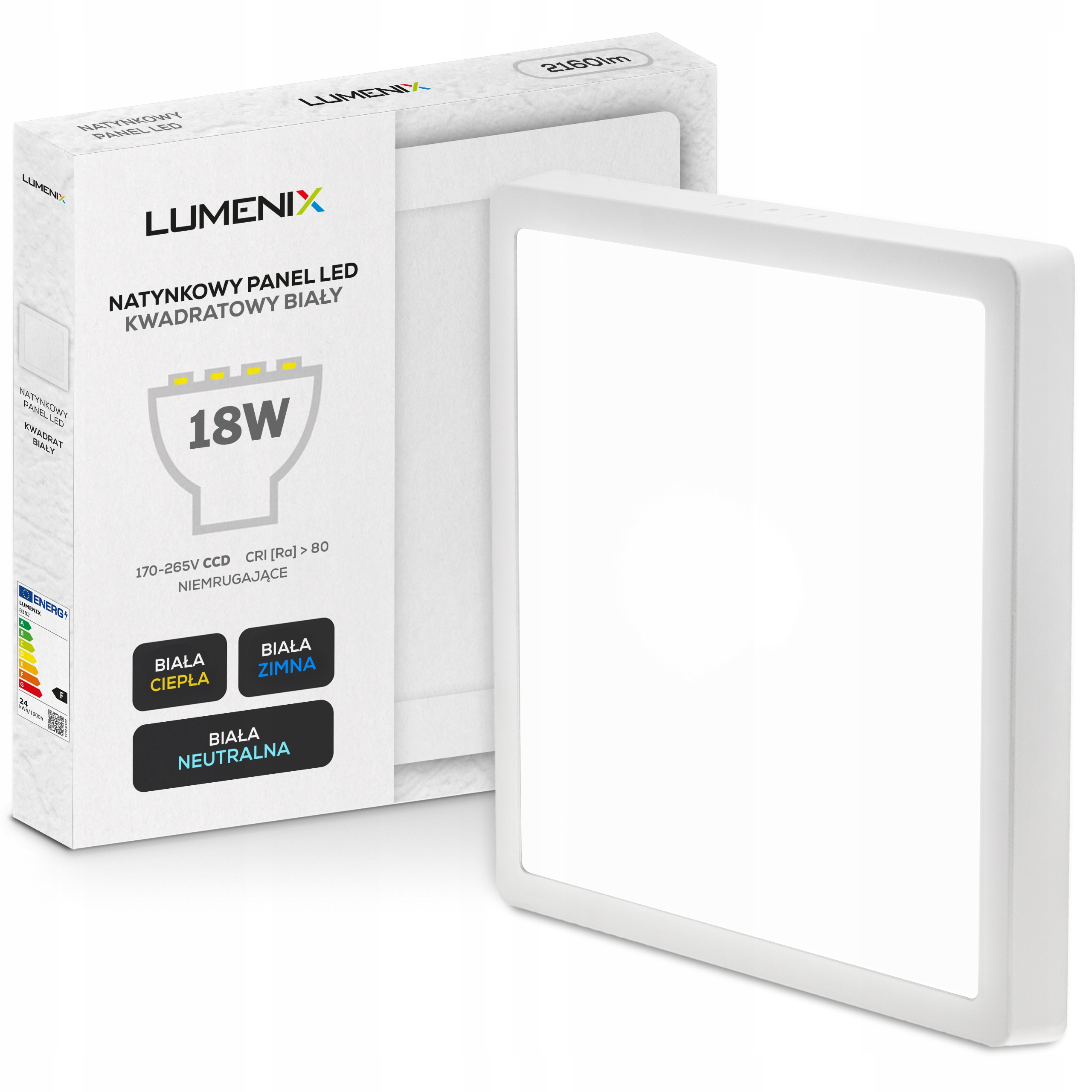 

Panel Sufitowy Led Natynkowy 18W Niemrugający CCD
