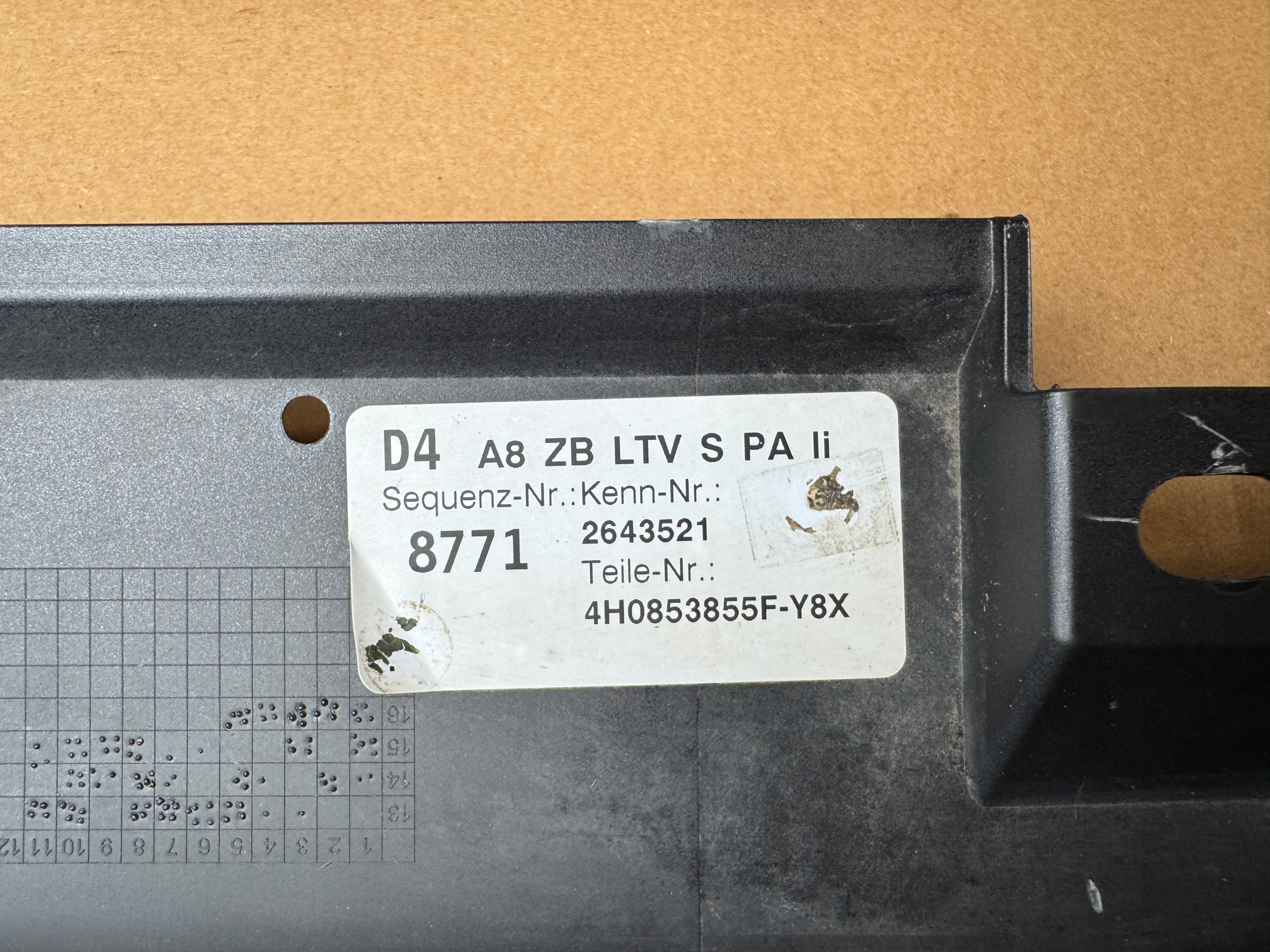 AUDI A8 4H 2013-18 moulding threshold left right 4H0853859F 4H0853860F LY8X